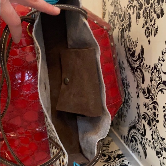 Brown/leopard calfskin handbag - Picture 5 of 5